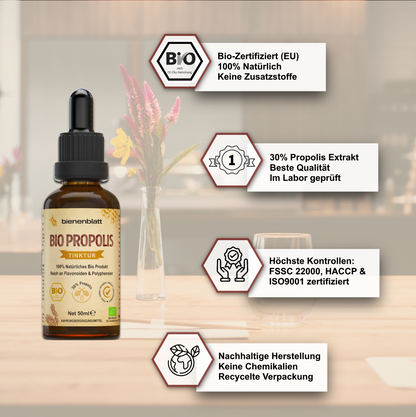 Bio Propolis 30 % Extrakt, 30ml Tinktur in Apothekerflasche mit Pipette