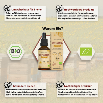 Bio Propolis 30 % Extrakt, 30ml Tinktur in Apothekerflasche mit Pipette