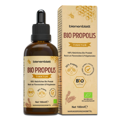 Organic Bio Propolis 30% Extract 100ml - Tincture in Bottle with Pipette (dropper)